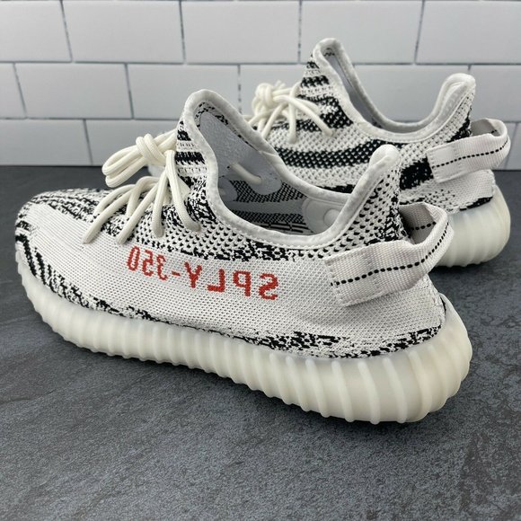 Adidas Yeezy Boost 350 v2 Zebra Size 11 Mens White Core Black Red Retro YZY SPLY - Picture 4 of 12